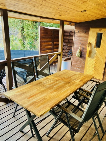 屋根付きBBQスペース